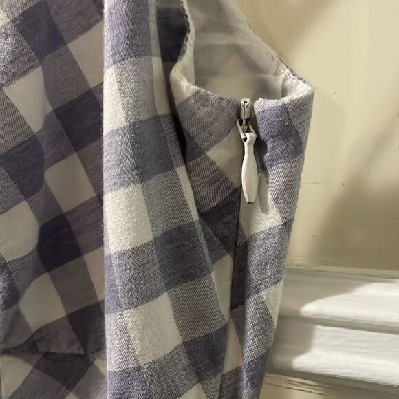 Anthropologie Saylor hadleigh gingham button blue plaid sweetheart mini dress - Picture 5 of 12